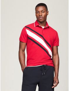 Tommy Hilfiger men's polo. What we do best, the classic polo in stretch pique cotton, cut in an easy fit and featuring our signature stripe banner across the chest.  Material: 97% Regenerative Cotton. Polo Tommy Hilfiger Men, Tommy Hilfiger Polo, Tommy Hilfiger Man, Top Brands, Mens Polo, Clothes For Sale, Tommy Hilfiger, Luxury Fashion, Clothes