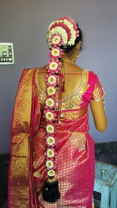 Floral Braid, Poola Jada, Peacock Cake