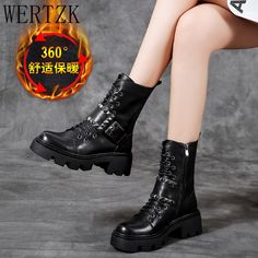 Shipping: Worldwide Express Shipping AvailableDelivery time: 7-15Days Fast ShippingReturns: Fast refund, 100% Money Back Guarantee.Brand Name: WertzkBoot Type: Motorcycle bootsShaft Material: PUOutsole Material: RubberUpper Material: PUOrigin: Mainland ChinaCN: ZhejiangSeason: Spring/AutumnInsole Material: LatexHeel Type: Square heelLining Material: SyntheticBoot Height: Mid-CalfItem Type: BootsFashion Element: RivetDepartment Name: AdultToe Shape: Round ToeHeel Height: High (5cm-8cm)With Platfo Motorcycle Boots Women, Gothic Boots, Women's Motorcycle Boots, Military Combat, Motorcycle Boots, Boots Women, Punk Rock, Chunky Heels, Combat Boots