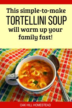 this simple - to - make tortellini soup will warm up your family fast