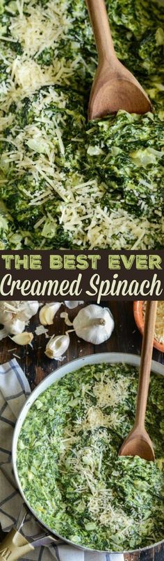 the best ever creamy creamed spinach dip with garlic and parmesan cheese