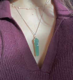 "This pendant is wire wrapped with Silver Plated Copper and is made of real Aventurine Crystal. You have the option of 18\" or 24\" chain, 32\" black cord or 32\" black silk cord that can be tied off to any length. Aventurine has different shades of green. Light Green, Medium Green and Dark Green. Please indicate what shade you would prefer. Green Aventurine is known as the Stone of Opportunity. It is a soothing stone that helps to comfort, harmonize, and attract love into one's life. It promote Necklace Green Stone, Selenite Necklace, Aventurine Jewelry, Green Stone Pendant, Aventurine Necklace, Aventurine Crystal, Chakra Pendant, Carnelian Necklace, Green Pendants