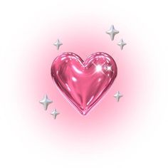 a pink heart surrounded by silver stars