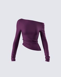 Elevate your everyday look with this top made from stretch jersey fabric 🙌 Featuring an asymmetrical neckline and an off-shoulder design, this subtle yet chic piece can be dressed up or down for literally any occasion 💜 Fitted Crop Top With Asymmetrical Neckline For Party, Asymmetrical Neckline Fitted Crop Top For Party, Trendy Stretch Off-shoulder Top For Party, Trendy Fitted One Shoulder Top With Asymmetrical Hem, Asymmetrical Stretch Crop Top For Party, Trendy Stretch One Shoulder Top For Evening, Asymmetrical Neckline Crop Top For Party, Chic One-shoulder Crop Top For Evening, Spring One Shoulder Elastane Top For Night Out