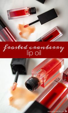 Homemade Lip Oil Recipe, Lip Oil Diy Recipes, How To Make A Lip Oil, How To Make Lip Oil At Home, Diy Lip Oil Recipe, How To Make Lip Oil, Homemade Lip Oil, Cranberry Lip Oil, Lip Oil Recipe