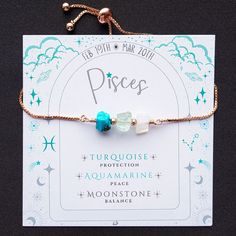 ♓ This Pisces zodiac bracelet is a beautiful piece of raw crystal jewelry, ideal for gifting to anyone born in February & March or with a Pisces zodiac sign. The adjustable bracelet ensures a perfect fit for all wrist sizes, making it a versatile accessory. Surprise your loved ones with this unique and meaningful Pisces gift idea ♓ ⭒ Material: the bracelet is made from brass, which is durable and long-lasting & tarnish-free! ⭒ Finish: silver * gold * rose gold ⭒ Gemstone: each bracelet features Adjustable Celestial Beaded Bracelets As Gifts, Adjustable Zodiac Sign Jewelry Gift, Adjustable Zodiac Sign Jewelry For Gifts, Adjustable Celestial Gemstone Beads Jewelry, Zodiac Sign Bracelet Jewelry Gift, Adjustable Spiritual Zodiac Jewelry, Bracelets Etsy, Zodiac Bracelet, Raw Crystal Jewelry