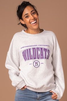 Northwestern Vintage Oversized Crew - Fan Girl Clothing