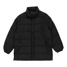 Vintage black Moncler Puffer - womens medium Black Down Puffer Jacket With Zipper, Black Down Puffer Jacket With Zipper Closure, Black Duck Down Outerwear With Zipper Closure, Black Quilted Duck Down Puffer Jacket, Black Down Puffer Jacket With Padded Collar, Black Down Puffer Jacket For Cold Weather, Black Urban Puffer Jacket With Padded Collar, Urban Black Duck Down Puffer Jacket, Black Duck Down Puffer Jacket For Streetwear