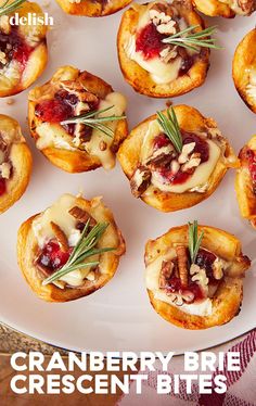 small appetizers are arranged on a white plate