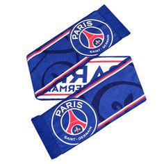 two blue scarfs with the logo of paris saint - germain's soccer team