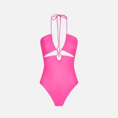 Fluo pink cutout one piece swimsuitAdjustable lacesRegular fitComposition: 90% Polyamide 10% ElastaneCare instructions: Cold hand wash. Do not soak. Do not iron. Do not dry off in contact with other garments. Rinse after contact with chlorine or salt water Pink Backless Swimwear For Sunbathing, Pink Beach Swimwear With Cutout, Pink Cutout Swimwear For Beach, Pink Cutout Swimwear, Pink Cutout Swimwear For Pool, Pink Cutout Swimwear For The Pool, Pink Cutout Sleeveless Swimwear, Cutout One Piece, Paris Texas