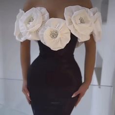 High-Quality Luxury White Strapless Bodycon Evening Dress with Large 3D Flowers - Elegant Bandage Dress for Women Bodycon Evening Dress, Embellished Maxi Dress, Belle Dress, Strapless Neckline, Strapless Maxi, Strapless Maxi Dress, 3d Flowers, Swimwear Cover Ups, Buy Dress