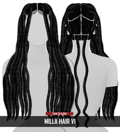 an image of a woman with long dreadlocks on her head and the words milla hair v