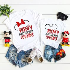 Disney Shirts For Cousins, Disney Is Better With Cousins, Cousin Disney Trip Shirts, Large Group Disney Shirts, Disney Cousin Shirts, Cousin Disney Shirts, Disney Family Vacation Shirts 2024, Family Disney Shirts Ideas, Disney Family Matching Shirts