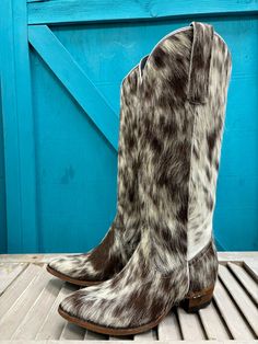 Introducing Plain Jane Cowhide Hair-On Tall Cowgirl Boots - a timeless and refined addition to your equestrian-inspired wardrobe. Exuding effortless elegance, this iconic design is a must-have for any fashion-forward woman. Each pair of boots is individual in genuine cowhide hair-on pattern. Please see pictures for exact pattern on each size. The picture shown with each size is the exact picture of the boot you would receive. If you have any questions regarding this boot, please contact us at or Tall Cowgirl Boots, Womens Ball Caps, Toddler Boy Tops, Lane Boots, Western Shoes, Cotton Casual Pants, Glass Slippers, Plain Jane, Walk The Line