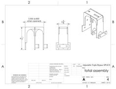 an assembly diagram for the front and back end of a door, with measurements to each side