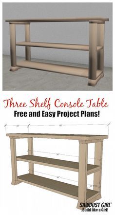 there is a table and shelf plans for this project