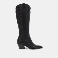 SAMSIN BOOTS BLACK LEATHER Tall Boot, Western Boot, Boots Fall, Edgy Outfits, Black Leather Boots, Tall Boots, Boots Black, Western Boots, Favorite Jeans