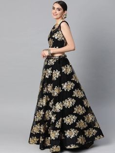 Black and gold-toned embroidered lehenga choli with dupatta, sequinned
Black and gold-toned embroidered unstitched blouse, short sleeves,
black and gold-toned embroidered unstitched lehenga, has drawstring closure, flared hem
Black and gold-toned solid dupatta, taping border
Size & Fit
Choli at Bust: Customizable upto 42
Lehenga waist: Customizable upto 34
Lehenga Length: 42 inches
Lehenga Flare: 4.00meter
Dupatta Length: 2.40 meter
Dupatta Width: 1.05 meter
Material & Care
Lehenga fabri Party Wear Lehenga Choli, Lehenga Blouse, Party Wear Lehenga, Black Sequins, Lehenga Choli, Party Wear, Lehenga, Short Sleeves, Floral