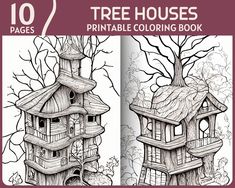 the tree house coloring book is open to pages