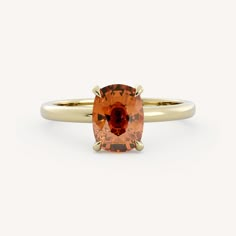 Augustine features a beautiful elongated cushion citrine center stone set in a traditional solitaire setting on a half round shank. Rings Engagement Gemstone, Turquoise Ring Engagement, Gemstone Solitaire Ring, Boujee Aesthetic, Elongated Cushion, Custom Wedding Band, Jewelry Education