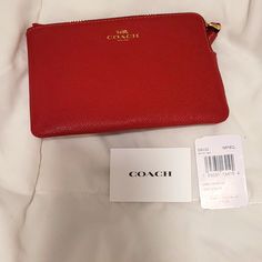 Brand New With Tags Never Used. Red Amazing Wristlet Leather Coach. Coach Pouch Clutch Gift, Coach Clutch Gift Pouch, Red Zipper Pouch Wristlet For Gift, Red Pouch As Gift, Red Pouch As A Gift, Red Zipper Pouch Wristlet As Gift, Red Wristlet With Zipper Pouch As Gift, Red Wristlet With Zipper Closure As Gift, Red Wristlet Gift