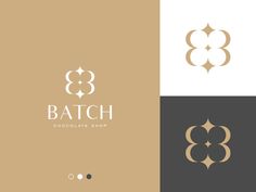 the logo for batch chocolate shop, which is designed in two different colors and shapes