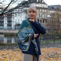 This elegant equestrian design in rich tones of navy, sky blue, petrol, and pewter is made from luxurious, buttery soft silk satin.This piece is a classic addition to any wardrobe, and I love how it adds a polished finishing touch to any look. It’s the perfect way to bring a bit of timeless style and sophistication to your outfits. Details Classic foulard size: Approx. 35" x 35" (90 x 90cm). Once made famous by the likes of Audrey Hepburn, Sophia Loren and Grace Kelly, a foulard will always add Equestrian Design, Como Italy, Hand Roll, Sophia Loren, Grace Kelly, Audrey Hepburn, Silk Satin, Timeless Style, Sky Blue