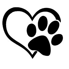 a heart shaped paw print with a dog's paw in the shape of a heart