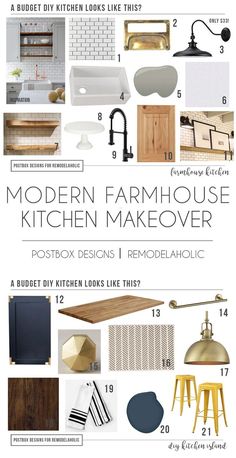 a bunch of kitchen makeovers that are in the middle of a page with text on it