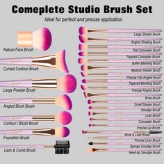 Machiaj Smokey Eyes, Types Of Brushes, Make Up Diy, Makeup Zombie, Cool Makeup, Hypoallergenic Makeup, Makeup Brush Uses, Make Up Gold, Brush Guide