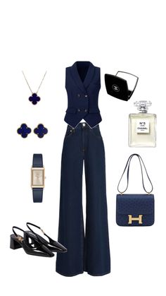 Blue Outfit Elegant, Classy Elegant Outfits, Fashion Outfits Modest, Outfit Elegantes, Casual Day Outfits, Classy Fashion