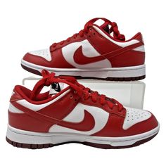 Nike Dunk Low By Kierra Fn0569 900 Size M 7 / W 8.5 White - University Red Color: White / University Red Fn0569 900 Ln2ni Brand New With Box. No Lid. University Red Low-top Sneakers With Laces, Nike Lace-up Sneakers With Red Sole, University Red Leather Sneakers With Laces, University Red Sneakers With Rubber Sole And Round Toe, University Red Round Toe Sneakers With Rubber Sole, Classic Low-top Skate Shoes With Red Sole, University Red Lace-up Skate Shoes With Red Sole, Classic Nike Sneakers With Red Sole, Classic Red Skate Shoes For Streetwear