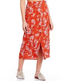 Retro Love Floral Print High Waist Midi Skirt High Waist Midi Skirt, Retro Love, Adaptive Clothing, Trendy Skirts, Skirts Midi High Waisted, Free People Skirt, Short Denim, Free People Clothing, Floral Retro