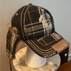 Like New Beaded Logo On Front Removable, Rabbit, Fur Earmuffs, Very Cool For All Weather. Quandale Dingle, Fur Earmuffs, High Fashion Outfits, Cute Hats, Earmuffs, Rabbit Fur, Fit Inspo, Black Tan, Snapback Hat