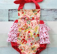 FREE SHIPPING Baby and toddler summer romper. Snaps between the legs for easy diaper changes. SEE MORE ROMPERS HERE. https://www.etsy.com/shop/LemonDoozyLane?ref=seller-platform-mcnav&section_id=25217881 SALE SIZE 18 TO 24 month xl Playful Ruffle Bubble Romper For Playdate, Cute Ruffled Bubble Romper For Playtime, Cute Onesie With Ruffles For Playtime, Cute Ruffled Onesie For Playtime, Summer Bubble Romper With Ruffles For Playtime, Cute Sleeveless Ruffled Onesie, Playful Ruffle Onesie For The Beach, Playful Ruffled Onesie For Beach, Fun Ruffle Bubble Romper For Playtime