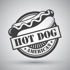 hot dog stamp with the word american written on it stock photo, images and royalty illustrations