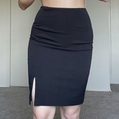 **New Without Tags** Knee Length Stretch Skirt In Perfect Condition High Quality Zipper For Reference I Am Size S And 5’3 Office, Work, Professional, Business, Casual, Uniform Casual Uniform, Professional Business Casual, Skirt With Split, Leopard Print Pencil Skirt, Ponte Skirt, Pencil Midi Skirt, Skirts White, White Denim Skirt, Striped Skirt Pencil