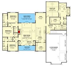 the first floor plan for this house shows the living room and dining area, as well as