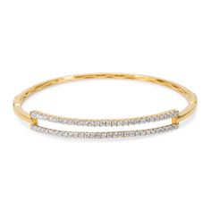 18k Yellow Gold Hinged Diamond Open Rectangle Bangle Bracelet 1.00 Ctw Bangle / Yellow Gold Gemma By Wp Diamonds Jewelry Business, Bangle Bracelet, Cartier, Hinges, Bangle Bracelets, Bangles, Bag Lady, Diamonds, Yellow Gold