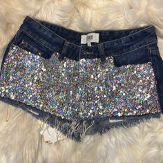 Beautiful Sequin Denim Shorts By Victoria’s Secret. These Are Absolutely Stunning Size 2 Excellent Used Condition No Rips, No Tears No Stains No Odor The Sequins In This Or Silver And Multicolor I Mean, These Are Absolutely Gorgeous Victoria's Secret Blue Summer Bottoms, Victoria's Secret Bedtime Shorts For Summer, Victoria's Secret Fitted Shorts, Victoria's Secret Casual Stretch Shorts, Victoria's Secret Summer Daywear Shorts, Victoria's Secret, Victoria’s Secret, Fashion Killa, Victoria Secret Pink