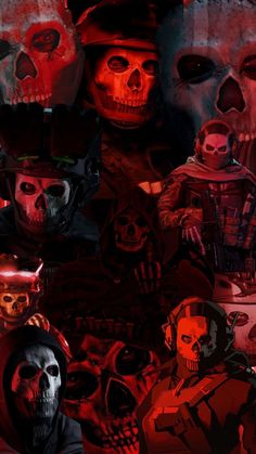 a group of people with skulls on their faces