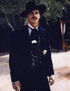 Western Movie Characters, Val Kilmer Doc Holliday, Fancy Vest, Cowboy Character Design, Cowboy Character, Goth Cowboy