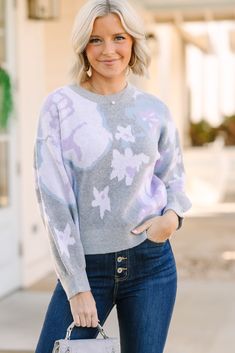 floral sweater, spring sweaters, soft sweaters, boutique sweaters Cruise Outfits, Cute Spring Outfits, Mint Julep Boutique, Floral Sweater, Casual Work Outfits, Model Fits, Work Casual, Favorite Jeans, Spring Outfit