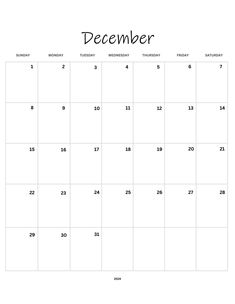 a december calendar with the holidays in black and white, including dates for each month