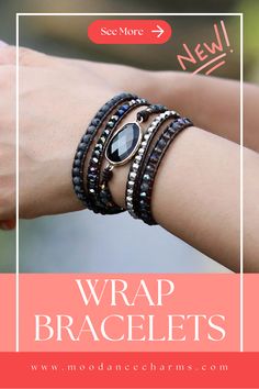 Spark your bracelet collection with our black onyx Protection Wrap Bracelet. This piece features a beaded leather design that wraps around your wrist for a boho-inspired look. Perfect for adding extra flair to your outfit, our Wrapped Bracelet is versatile enough for any occasion. Whether you're looking for Beaded Leather Wrap Bracelets or simply a new addition to your collection, this bracelet is a must have. Upgrade your style today with our Double Protection Wrap Bracelet. Visit our website Spiritual Black Wrap Bracelet Gift, Spiritual Black Wrap Bracelet For Gift, Black Adjustable Spiritual Wrap Bracelet, Adjustable Black Hand Wrapped Wrap Bracelet, Adjustable Hand Wrapped Black Wrap Bracelet, Adjustable Black Hand Wrapped Bracelets, Adjustable Hand-wrapped Black Bracelets, Adjustable Hand Wrapped Black Bracelets, Black Spiritual Stackable Jewelry