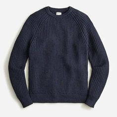 New With Tag J. Crew Heritage Cotton Shaker-Stitch Crewneck Navy The Sweaters That Were Ubiquitous In The '80s And '90s Are Here Again, Knit In A Dense Cotton That's Simultaneously Sturdy And Breathable. This Sweater Uses A Shaker Stitch, Which Is A Light, Airy Stitch With A Bit More Give Than Other Traditional Knitting Methods. 100% Cotton. Machine Wash Item Bi843 #1318/1215a Navy Cotton Sweater For Work, Classic Blue Ribbed Sweater, Navy Cotton Textured Knit Sweater, Blue Crew Neck Sweater For Work, Navy Relaxed Fit Crew Sweater, Navy Crew Neck Knit Sweater, Blue Relaxed Fit Sweater For Work, Jcrew Sweater, Fisherman Sweater