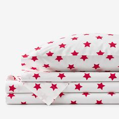 three sheets with red stars on them