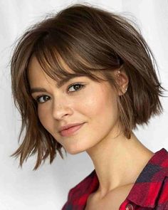 24 Cutest Wavy Bobs with Bangs Women Are Getting Right Now Square Face Bob Haircut, Layered Bob Hairstyles For Thick Hair, Jenna Elfman Hair, Hairstyles 2024, Bob Hairstyles With Bangs, Hair Girls, Bob Haircut With Bangs