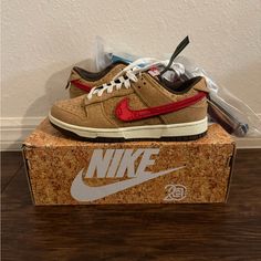 Nike Dunk Low Sp Clot Cork Mens Size 7 Womens Size 8.5 Fn0317-121 Nike Dunk Low Sp, Nike Brown, Nike Dunk Low, Dunk Low, Nike Dunks, Mens Shoes Sneakers, Cork, Nike Men, Nike Shoes